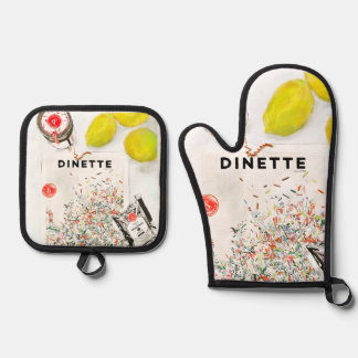 Ensemble De Gant De Cuisine Et De Manique Confetti Oven Mitt and Pot Holder Set