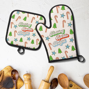 Ensemble De Gant De Cuisine Et De Manique Cookies de Noël