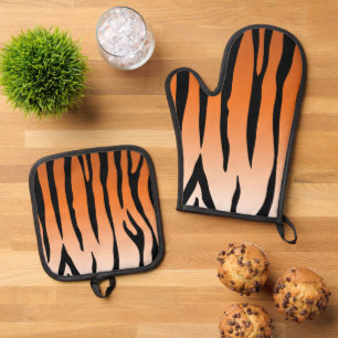 Ensemble De Gant De Cuisine Et De Manique Cool Tiger Stripe