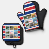 Ensemble De Gant De Cuisine Et De Manique Costa Rica (Recto/Verso)