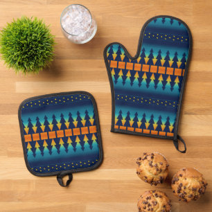Ensemble De Gant De Cuisine Et De Manique Couverture de selle de style Sunset Pines du sud-o
