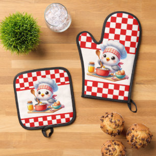 Ensemble De Gant De Cuisine Et De Manique Cuisine de cuisine mignonne amateurs d'oiseaux