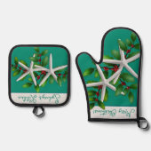 Ensemble De Gant De Cuisine Et De Manique Cuisine de Noël Starfish (Recto)