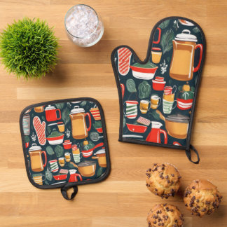 Ensemble De Gant De Cuisine Et De Manique Cuisine Gardien Four Mitt et Pot Pot Set