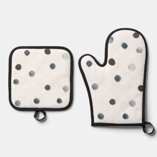 Ensemble De Gant De Cuisine Et De Manique Cuisine minimaliste grise et noire Artisan Moderne