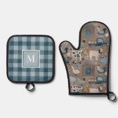 Ensemble De Gant De Cuisine Et De Manique Cuisine rustique (Recto)