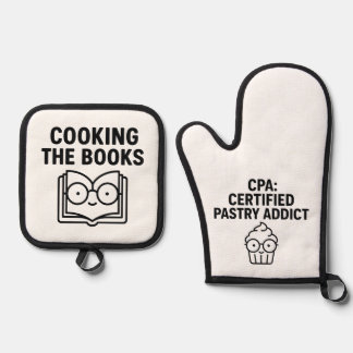 Ensemble De Gant De Cuisine Et De Manique Cuisine truquée - Jeu de mots comptable drôle