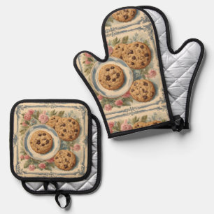 Ensemble De Gant De Cuisine Et De Manique Cuisines vintages Boulangerie Pâtisserie Chef boul