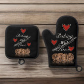 Ensemble De Gant De Cuisine Et De Manique Cuisson avec amour