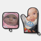 Ensemble De Gant De Cuisine Et De Manique Customisez-le avec vos photos (Recto)