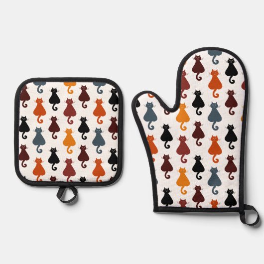 Ensemble De Gant De Cuisine Et De Manique Cute Cats Pattern Personalized (Recto)
