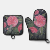 Ensemble De Gant De Cuisine Et De Manique Dawn Camellia (Recto)