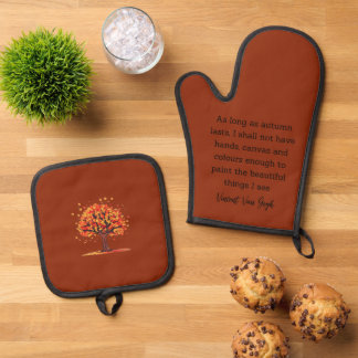 Ensemble De Gant De Cuisine Et De Manique Décoration de maison avec citation de Van Gogh sur