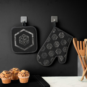 Ensemble De Gant De Cuisine Et De Manique Dés RPG Imaginaire Old School Tabletop Retro Gam