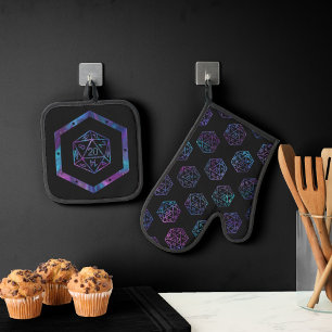 Ensemble De Gant De Cuisine Et De Manique Dés RPG Nebula Imaginaire Retro Tabletop PnP Gam