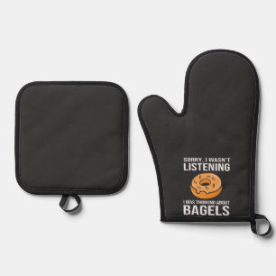 Ensemble De Gant De Cuisine Et De Manique Désolé de penser à Bagels Jewish Hanoukka