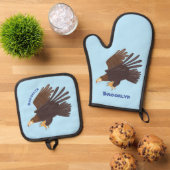 Ensemble De Gant De Cuisine Et De Manique dessin humoristique d'aigle royal (De haut en bas)