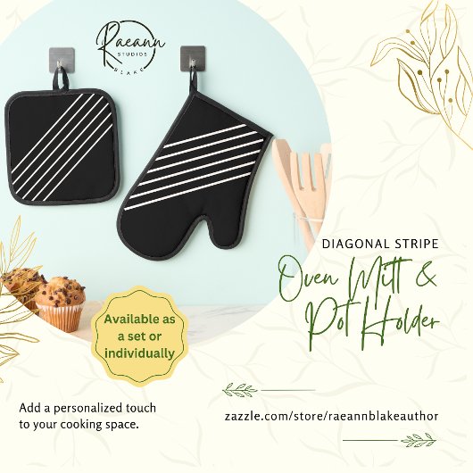 Ensemble De Gant De Cuisine Et De Manique Diagonale triplée