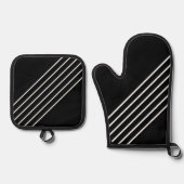 Ensemble De Gant De Cuisine Et De Manique Diagonale triplée (Recto)