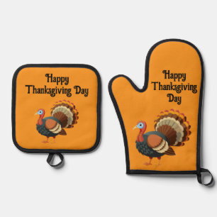 Ensemble De Gant De Cuisine Et De Manique Dinde de Thanksgiving
