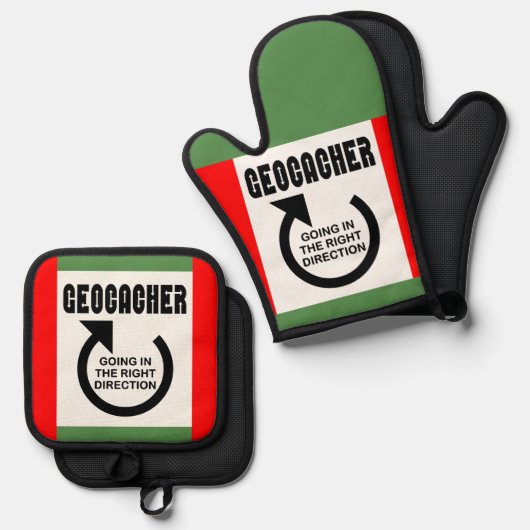 Ensemble De Gant De Cuisine Et De Manique Direction droite (Recto/Verso)