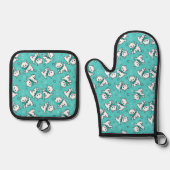 Ensemble De Gant De Cuisine Et De Manique Ditzy Kittens (Recto)