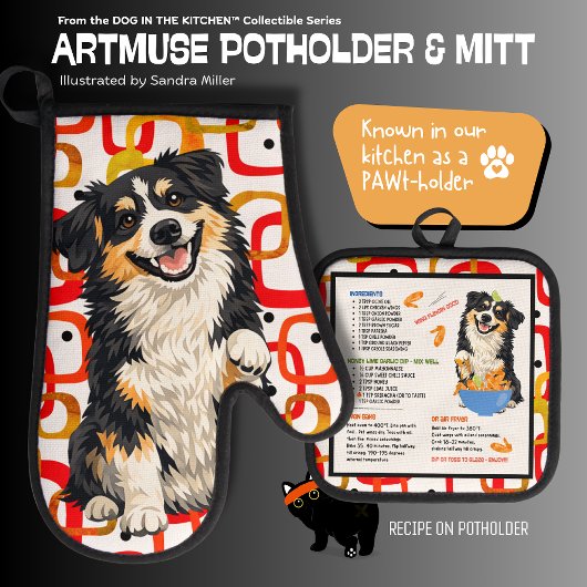 Ensemble De Gant De Cuisine Et De Manique DOBRO Aussie Australian Shepherd
