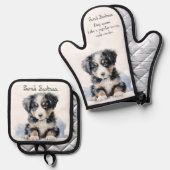 Ensemble De Gant De Cuisine Et De Manique Dog (Recto/Verso)