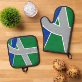 Ensemble De Gant De Cuisine Et De Manique Drapeau d'Albany, Oregon (De haut en bas)