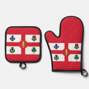Ensemble De Gant De Cuisine Et De Manique Drapeau de Montréal (Québec)