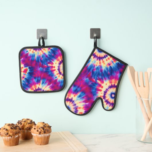 Ensemble De Gant De Cuisine Et De Manique Dye cravate (In situ (suspendu))