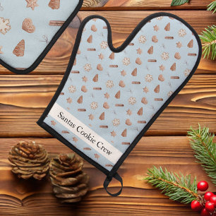 Ensemble De Gant De Cuisine Et De Manique Échange de biscuits de Noël bleu