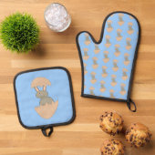 Ensemble De Gant De Cuisine Et De Manique Écouter du lapin de l'Oeuf Étrange (De haut en bas)
