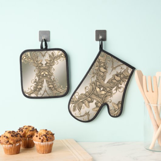 Ensemble De Gant De Cuisine Et De Manique Élégant Décor Moderne (In situ (suspendu))