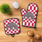 Ensemble De Gant De Cuisine Et De Manique éléphant (De haut en bas)