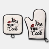 Ensemble De Gant De Cuisine Et De Manique embrasser le cuisinier (Recto)