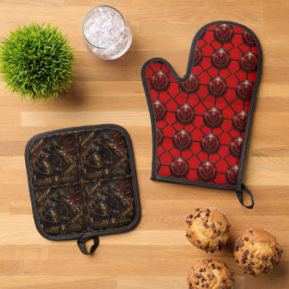 Ensemble De Gant De Cuisine Et De Manique ensemble de dessous de plat munkus/Noir/accessoire