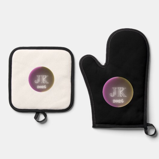 Ensemble De Gant De Cuisine Et De Manique Ensemble JK 2026 Mitt & Pot Holder (Recto)