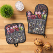 Ensemble De Gant De Cuisine Et De Manique Épitomiser (De haut en bas)