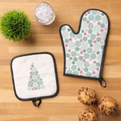 Ensemble De Gant De Cuisine Et De Manique Evergreen Swirl (Pattern) (De haut en bas)