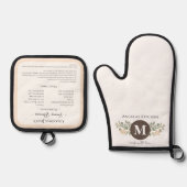 Ensemble De Gant De Cuisine Et De Manique Fabriqué avec la recette de conservation de l'amou (Recto)