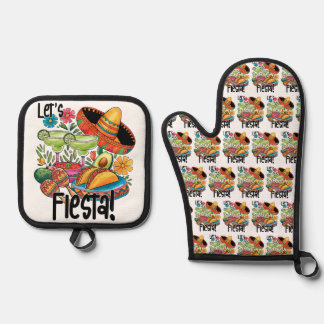 Ensemble De Gant De Cuisine Et De Manique "Faisons la Fête !" Tacos & Margaritas