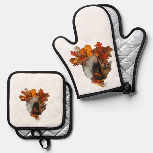 Ensemble De Gant De Cuisine Et De Manique Fall Sheltie (Recto/Verso)