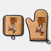 Ensemble De Gant De Cuisine Et De Manique Figdewdrop Fig the Fox pot holders (Recto)