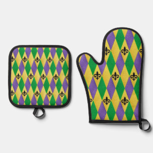 Ensemble De Gant De Cuisine Et De Manique Fleur de lis