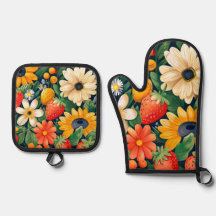 Fleurs du jardin d'été Motif de fraises