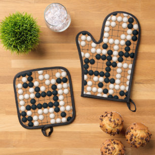 Ensemble De Gant De Cuisine Et De Manique Formes Nakade