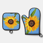 Ensemble De Gant De Cuisine Et De Manique Four à tournesol jaune Mitt & Pot (Recto)