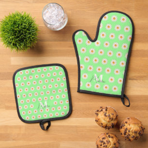 Ensemble De Gant De Cuisine Et De Manique Four Fleur Daisy Ensemble Mitt & Pot Pot