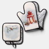 Ensemble De Gant De Cuisine Et De Manique Four Mitt et Pot Holders (Recto/Verso)